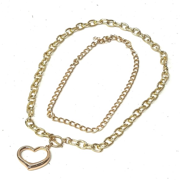 Victoria Leland Designs Chic Gold Heart Necklace and Bracelet Set - Picture 1 of 1